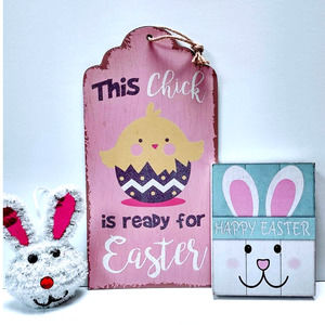 This Chick Is Ready For Easter Sign, Happy Easter Sign, Bunny Sign Bundle